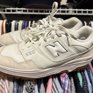 New Balance 550 Cream and White Sneakers